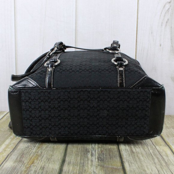 COACH Black Leather Trim Shoulder Handbag - Picture 5 of 12